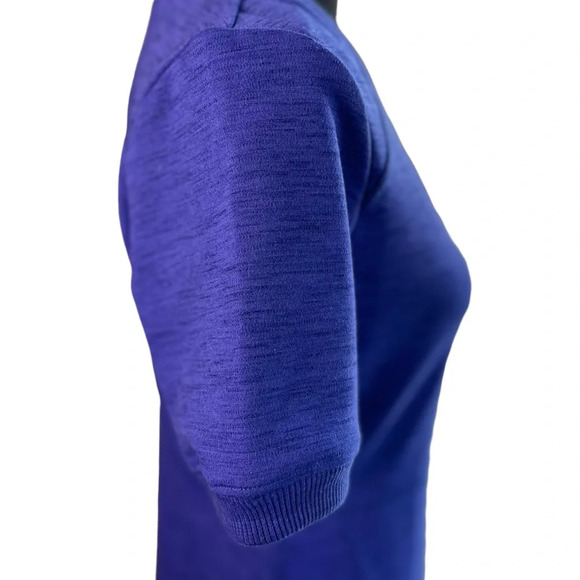 Athleta En Route Fit-and-Flare Ponte Knit Short Sleeve Dress Blue - Picture 9 of 11